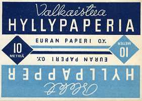 Esikatselukuva: Euran Paperi Oy hyllypaperin -etikettejä