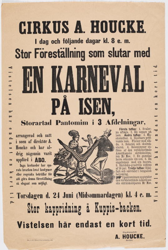 Esikatselukuva:&nbsp;Sirkus A. Houcke sirkusjuliste 24. kesäkuuta 1880